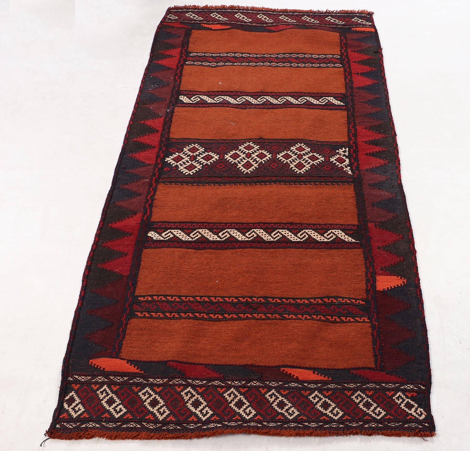 2' 6" x 6'  Gold Handmade Sufra Kilim Rug Runner