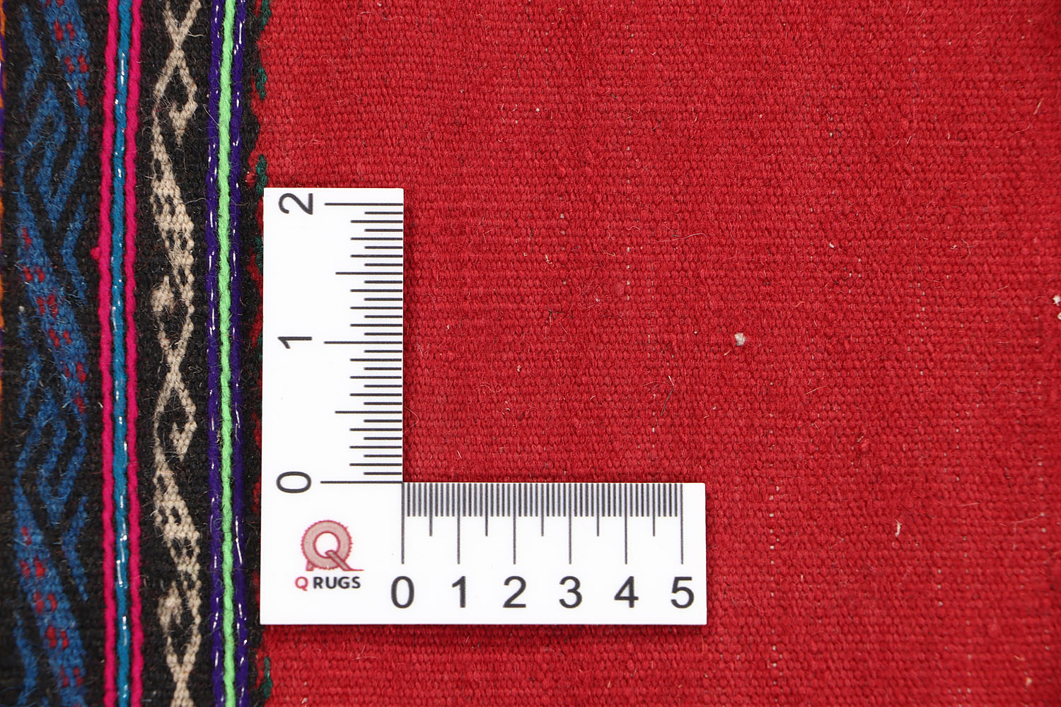 2'  X 4'  Red Handmade Sufra Kilim Rug Rectangular