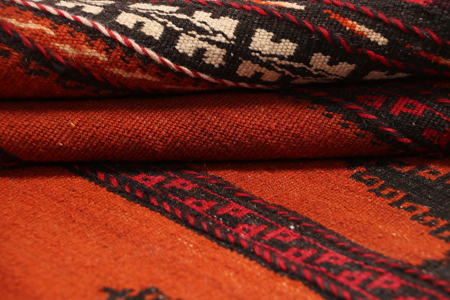 Orange Handmade Sufra Kilim Rug Runner