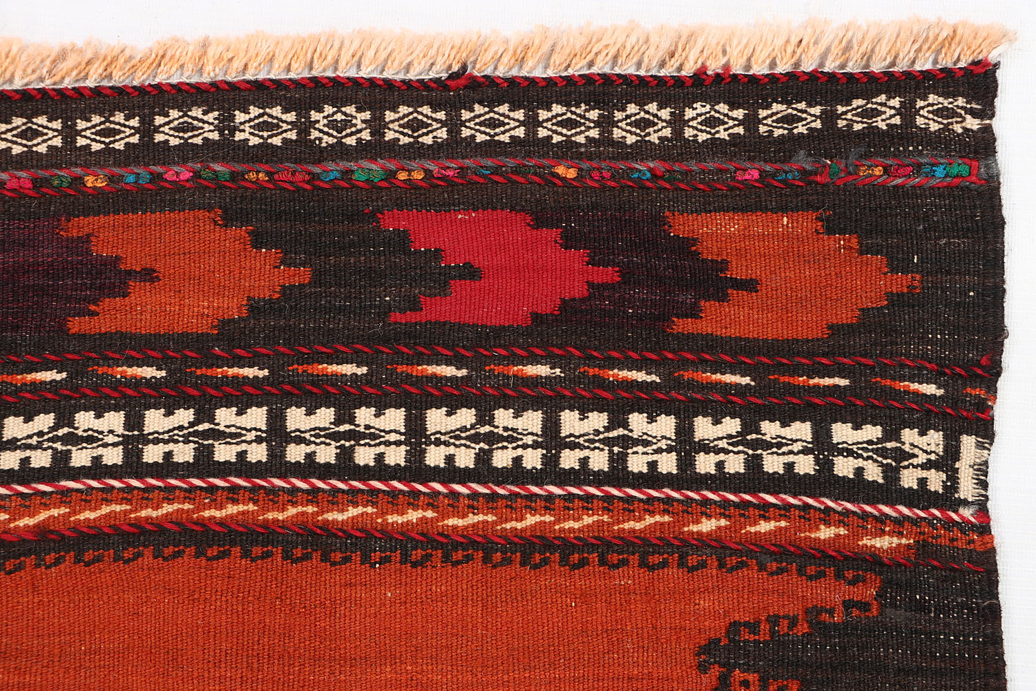 Orange Handmade Sufra Kilim Rug Runner