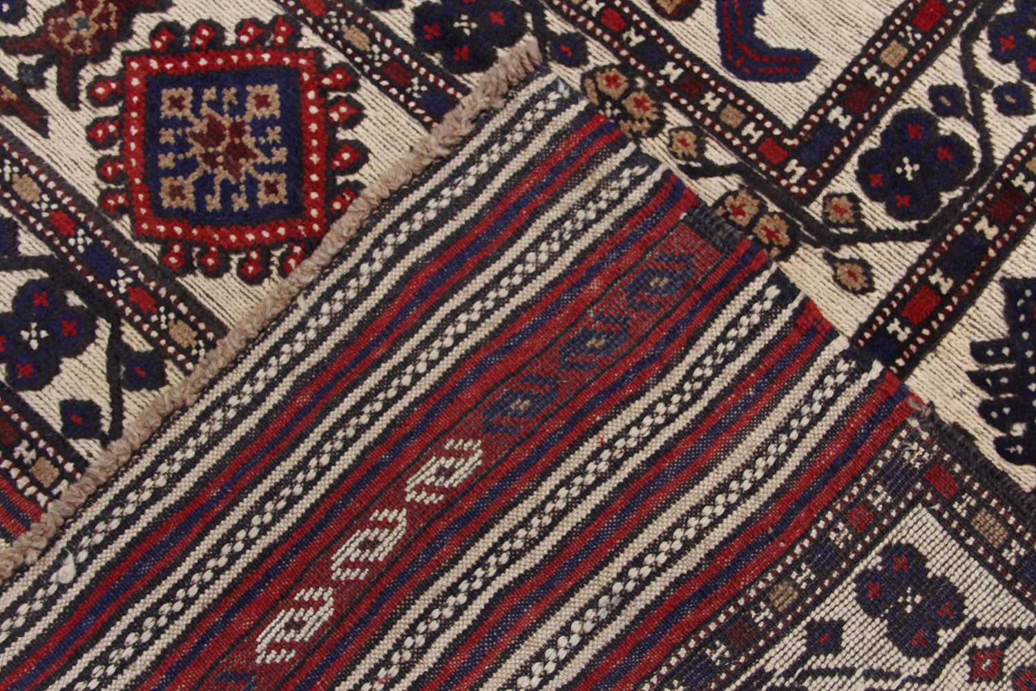 6' x 9'  Ivory Handmade Berjista Afghan Rug Rectangular