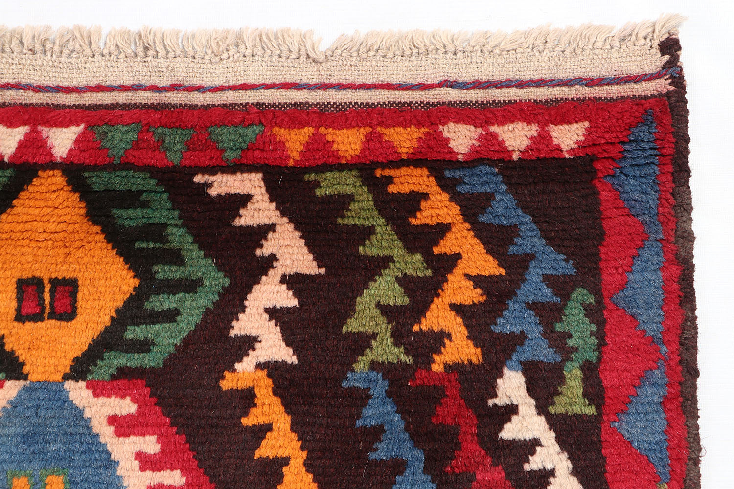 6' 6"X 10'  Brown Handmade Kohistani Baluchi Afghan Rug Rectangular