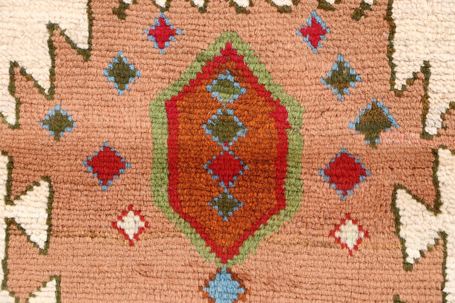 6' 6"X 10'  Ivory Handmade Kohistani Baluchi Afghan Rug Rectangular