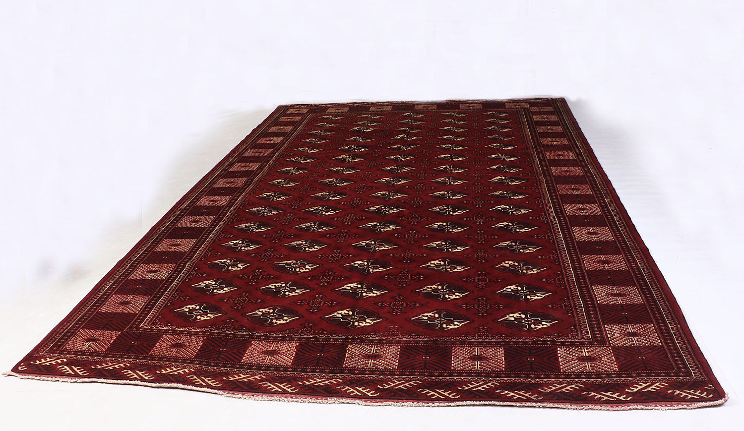 9' X 13'  Red Handmade Mori Bukhara Afghan Rug Rectangular