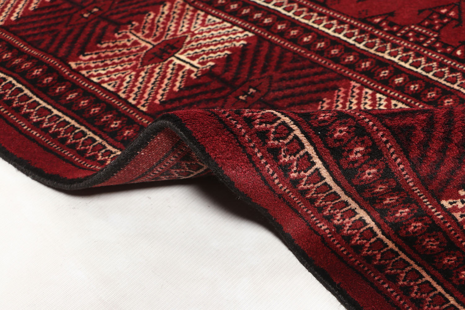 9' X 13'  Red Handmade Mori Bukhara Afghan Rug Rectangular