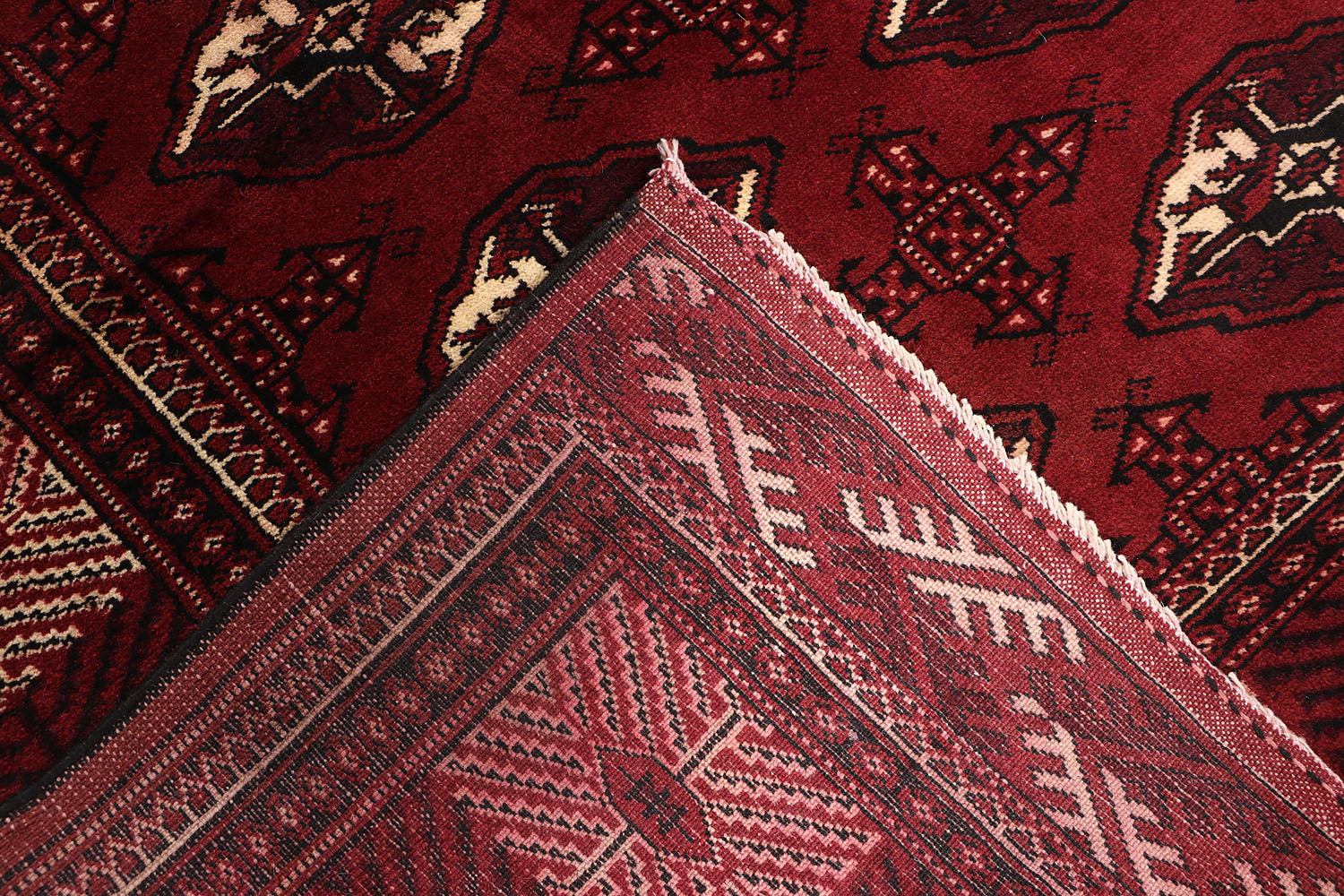 9' X 13'  Red Handmade Mori Bukhara Afghan Rug Rectangular