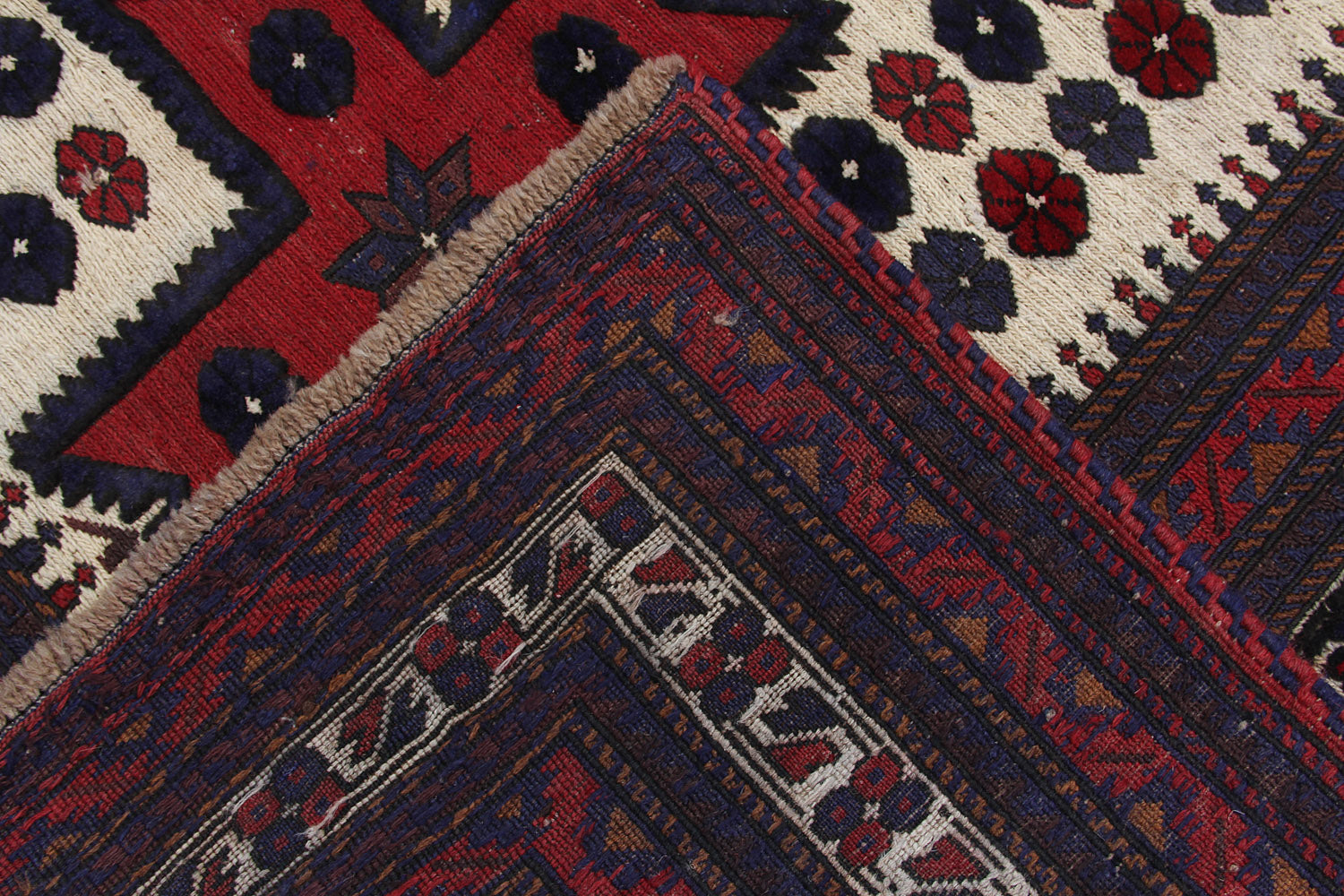 6' x 9'  Ivory Handmade Berjista Afghan Rug Rectangular