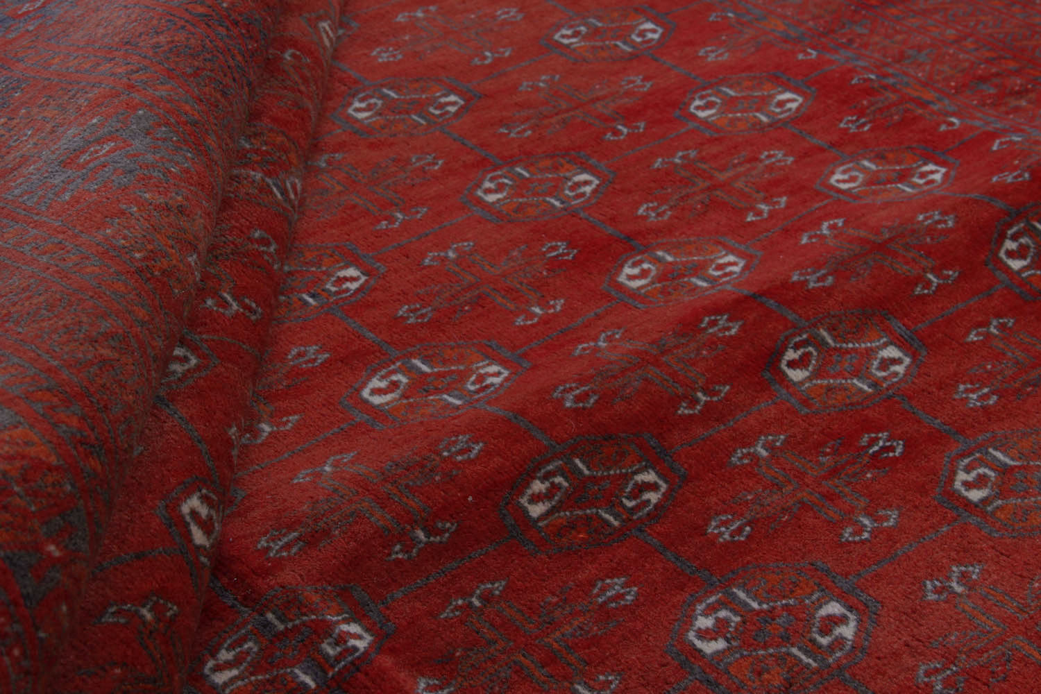 Red Handmade Mori Bukhara Afghan Rug Rectangular