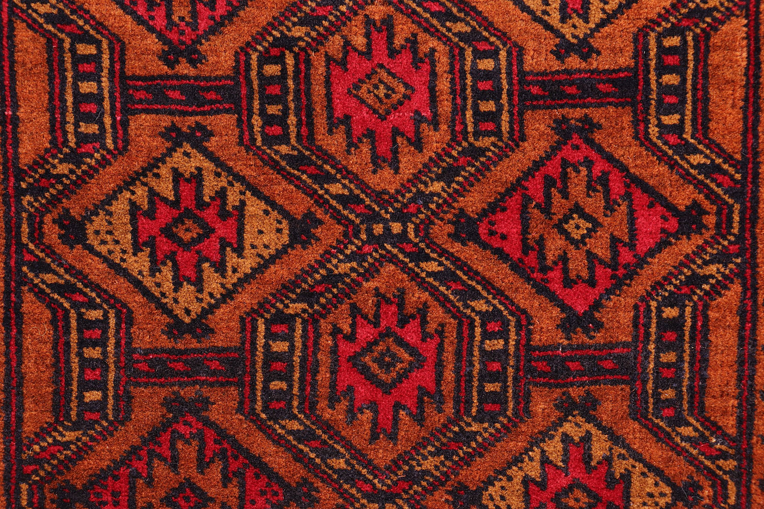 2' 6" x 6'  Gold Handmade Adraskan Baluchi Afghan Rug Runner