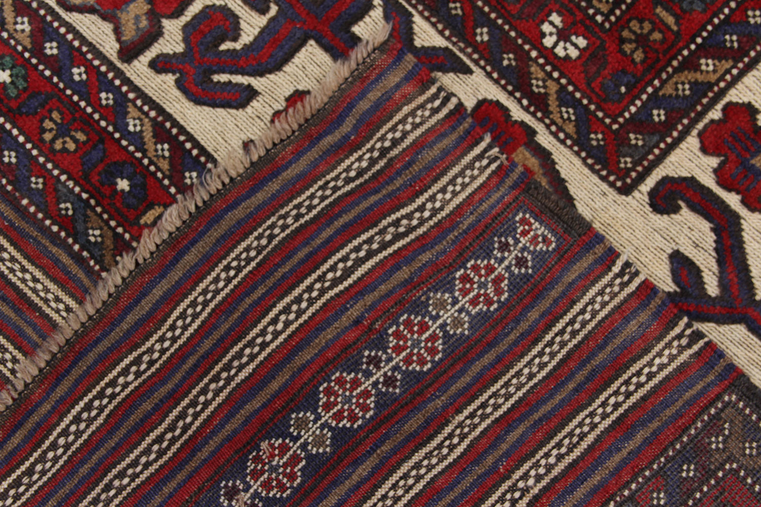 6' 6"X 10'  Ivory Handmade Berjista Afghan Rug Rectangular