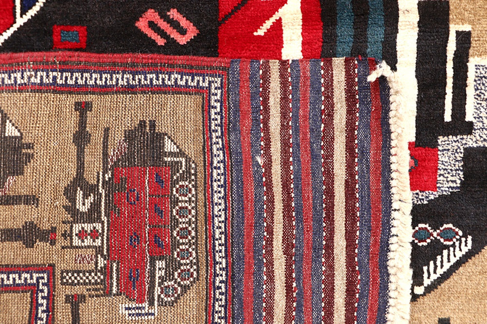 Light Brown Hand Knotted Wool War Rug 4'6" x 6'6"
