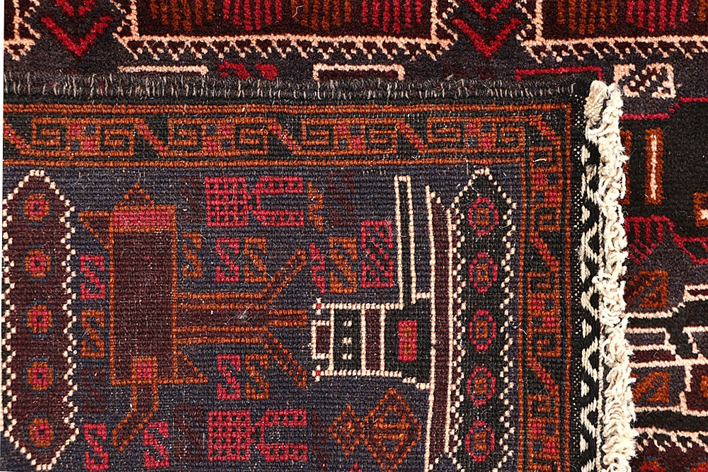 Brown Hand Knotted Wool War Rug 4' x 6'