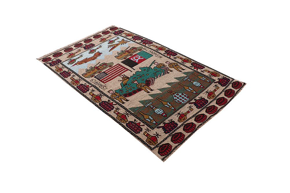 Light Brown Hand Knotted Wool War Rug 4' x 6'