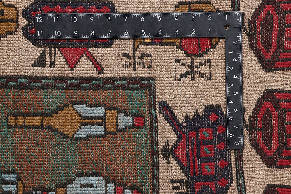 Light Brown Hand Knotted Wool War Rug 4' x 6'