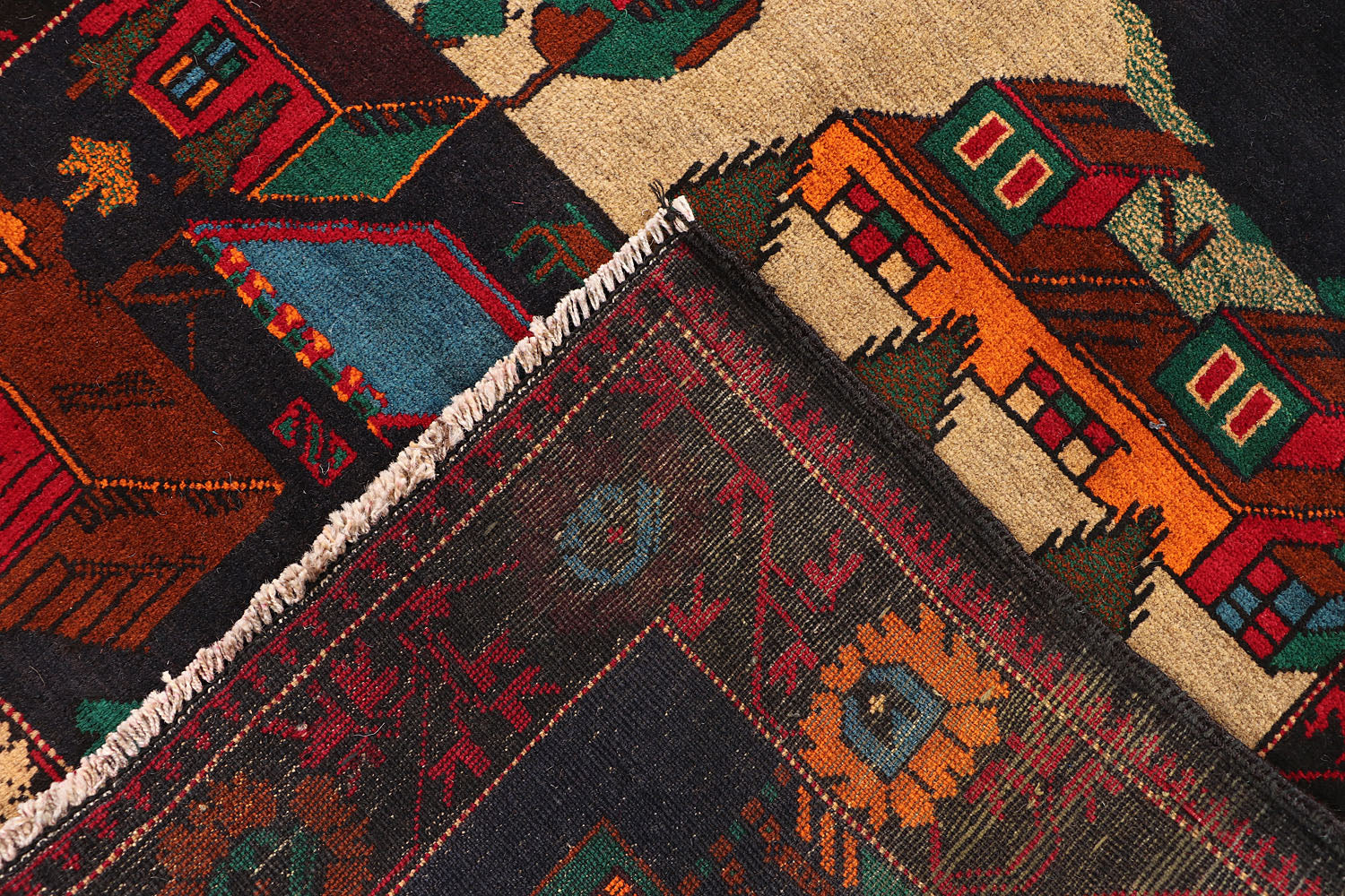 Blue Hand Knotted Wool War Rug 3' x 5'