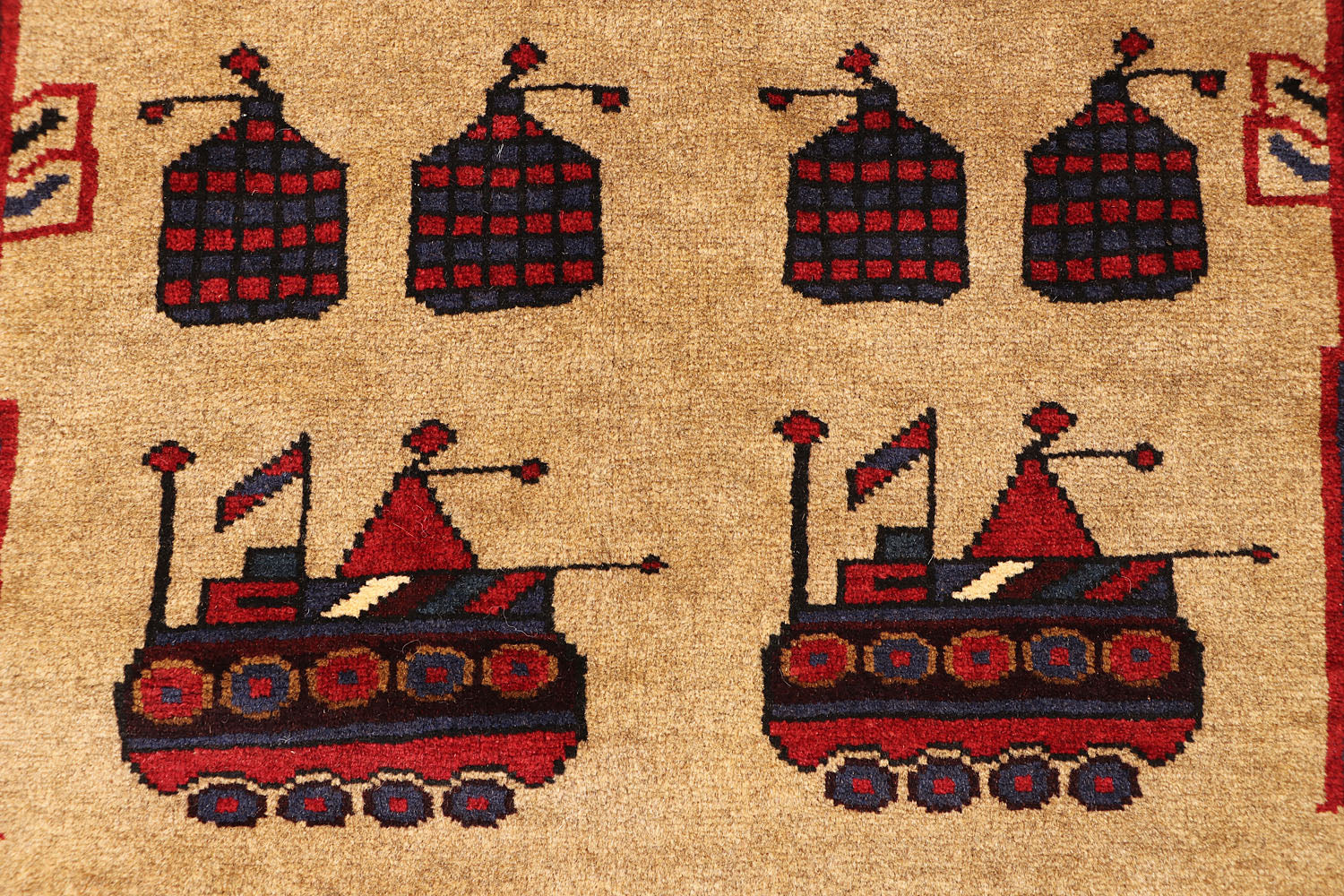 Light Brown Hand Knotted Wool War Rug 3' x 5'