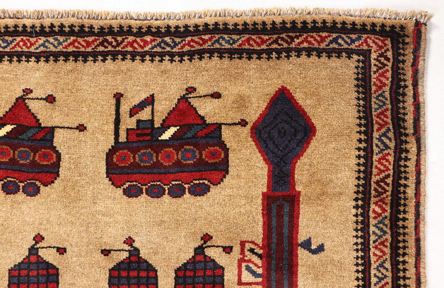 Light Brown Hand Knotted Wool War Rug 3' x 5'