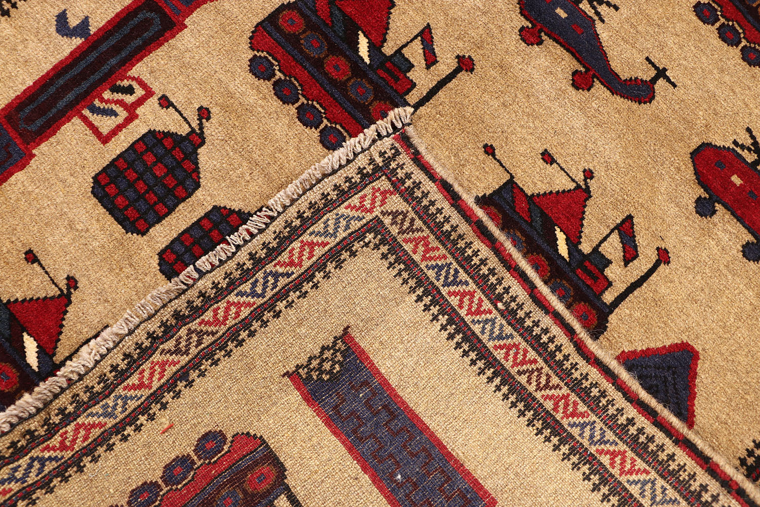 Light Brown Hand Knotted Wool War Rug 3' x 5'