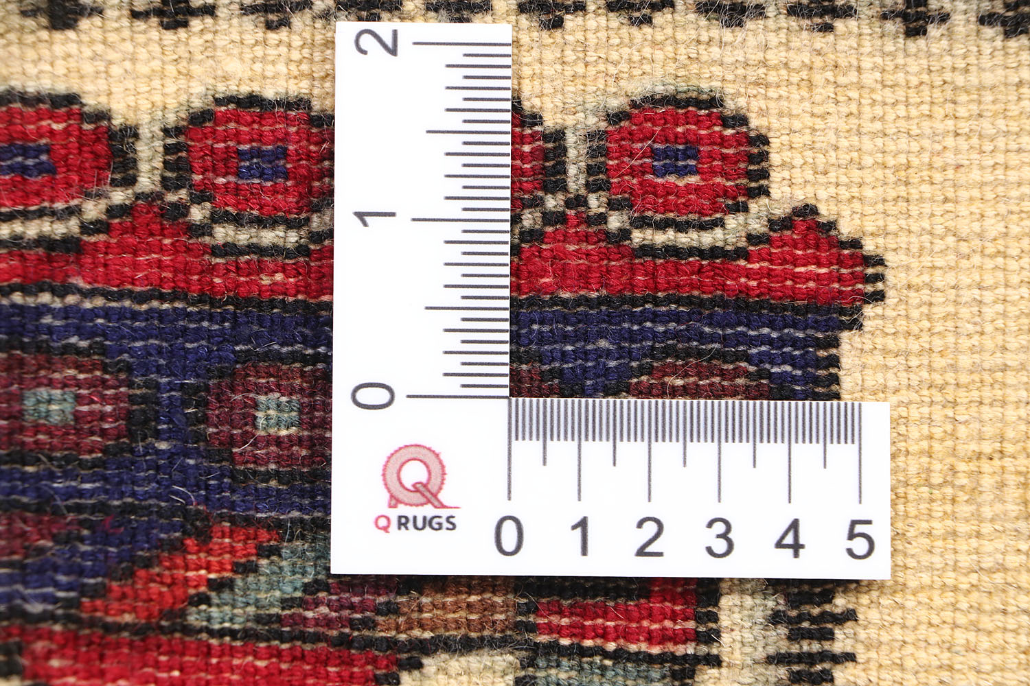 Ivory Hand Knotted Wool War Rug 3' x 5'