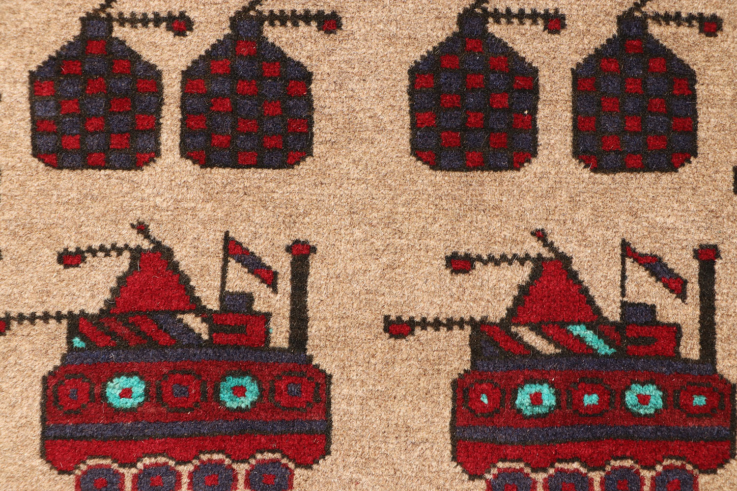 Brown Hand Knotted Wool War Rug 3' x 5'