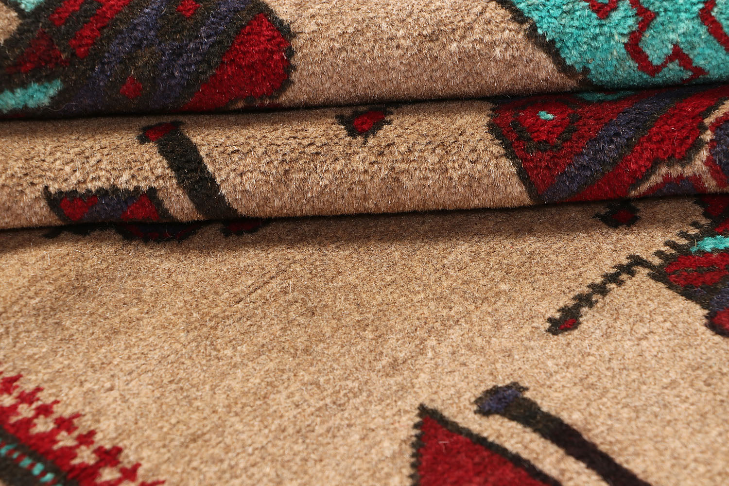 Brown Hand Knotted Wool War Rug 3' x 5'