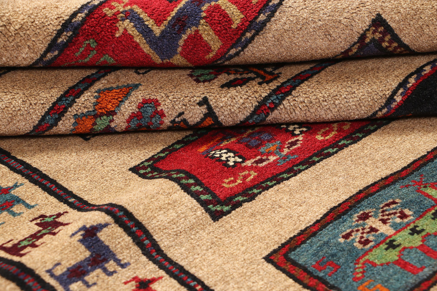 Brown Hand Knotted Wool War Rug 3' x 5'