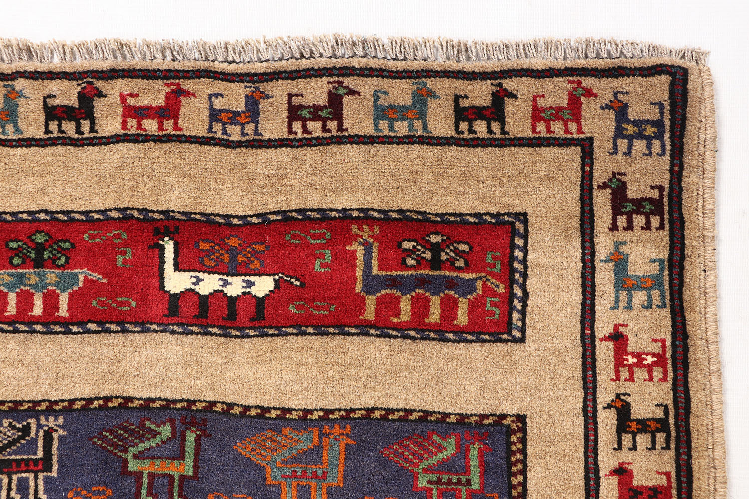Brown Hand Knotted Wool War Rug 3' x 5'