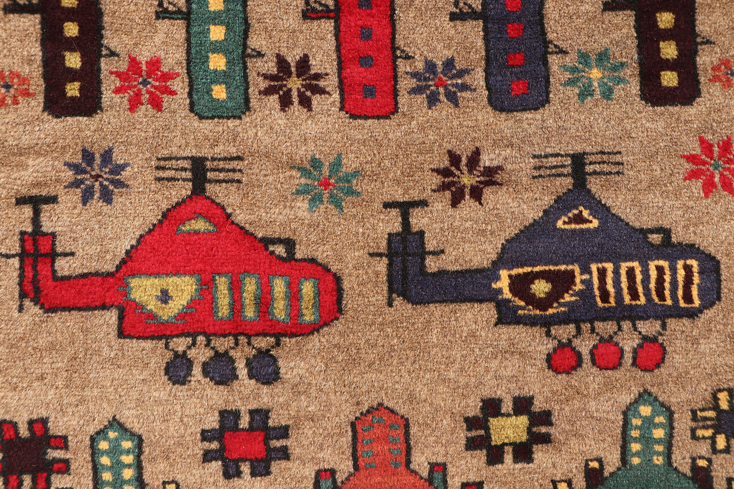 Brown Hand Knotted Wool War Rug 3' x 5'