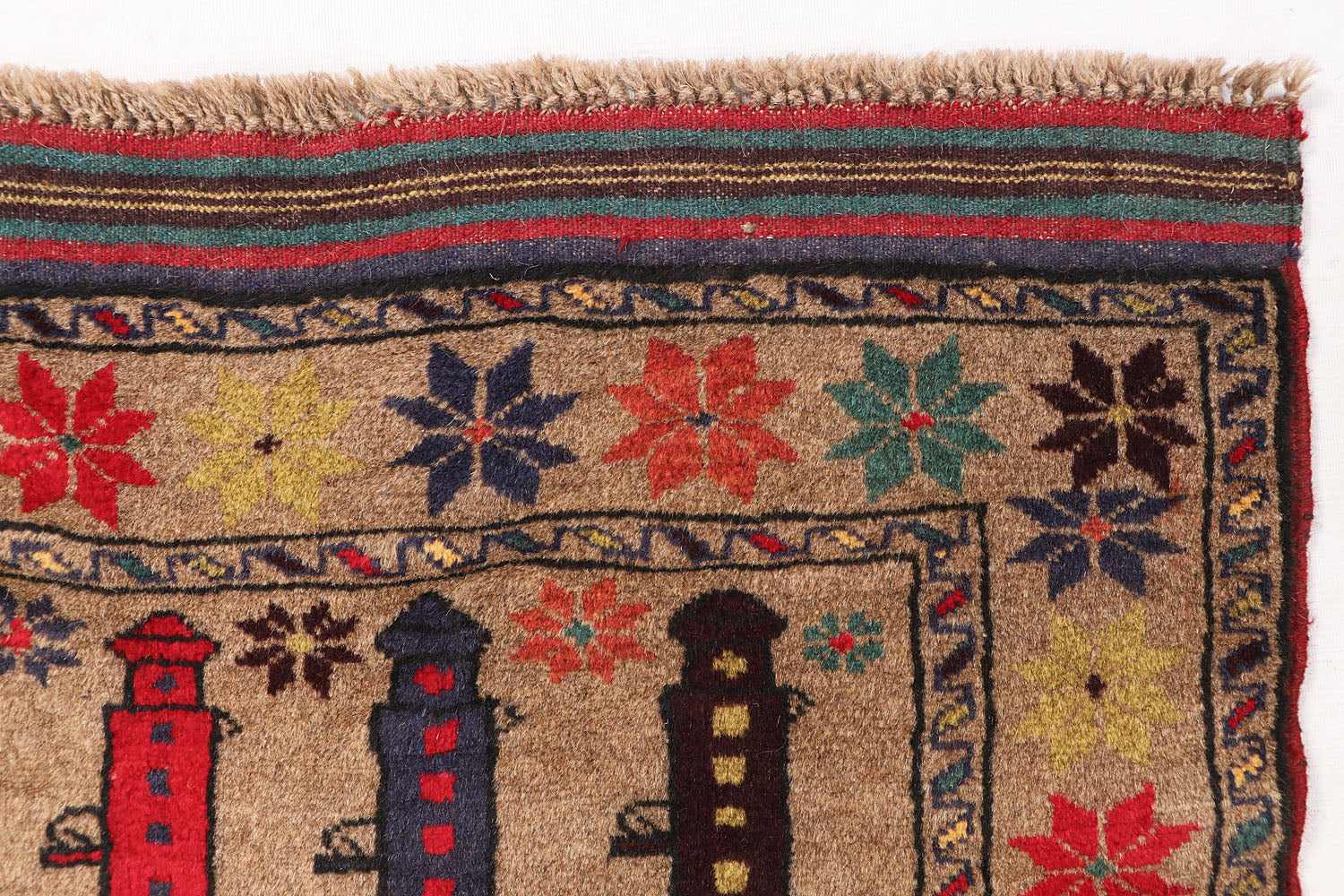 Brown Hand Knotted Wool War Rug 3' x 5'