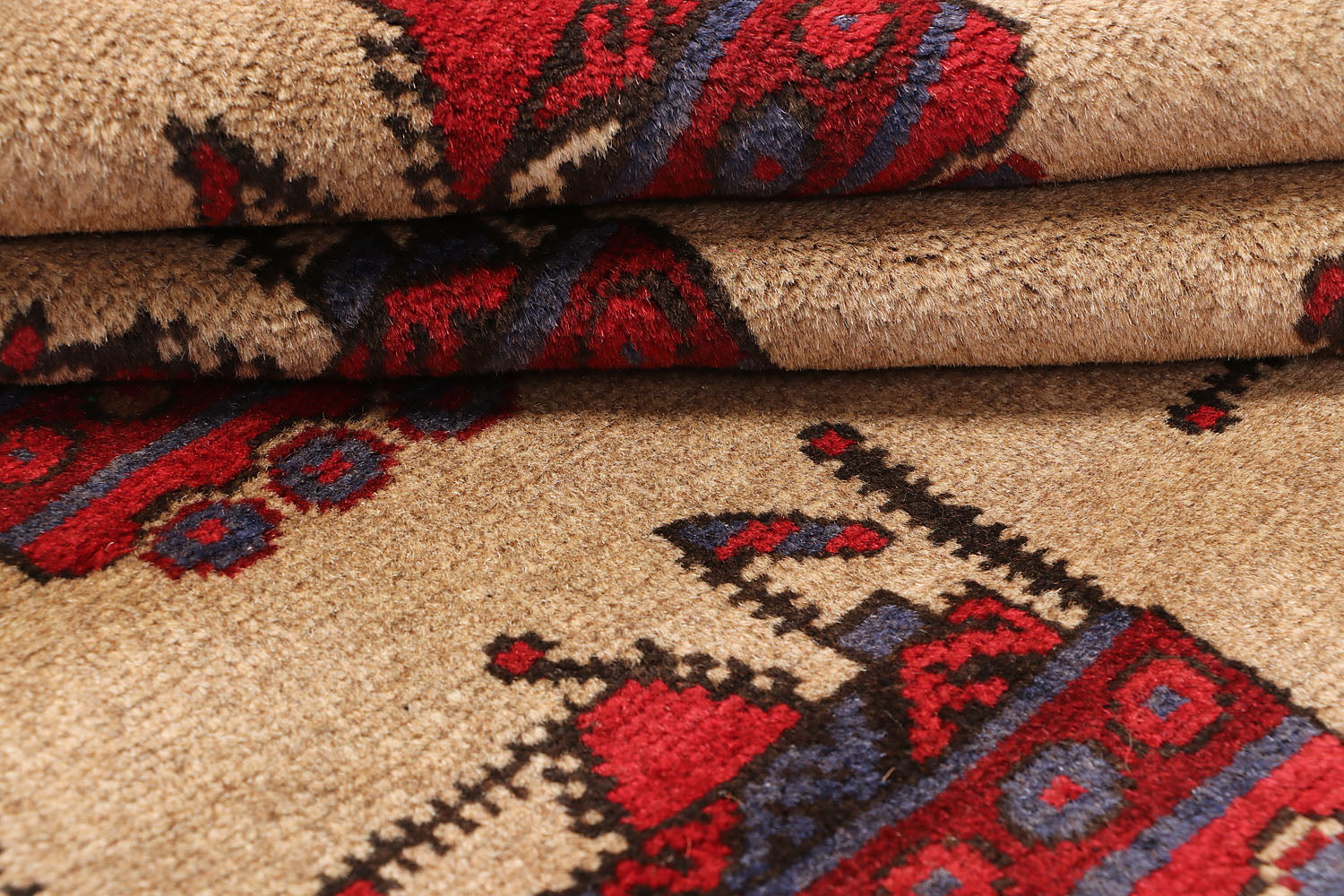 Brown Hand Knotted Wool War Rug 3' x 4'