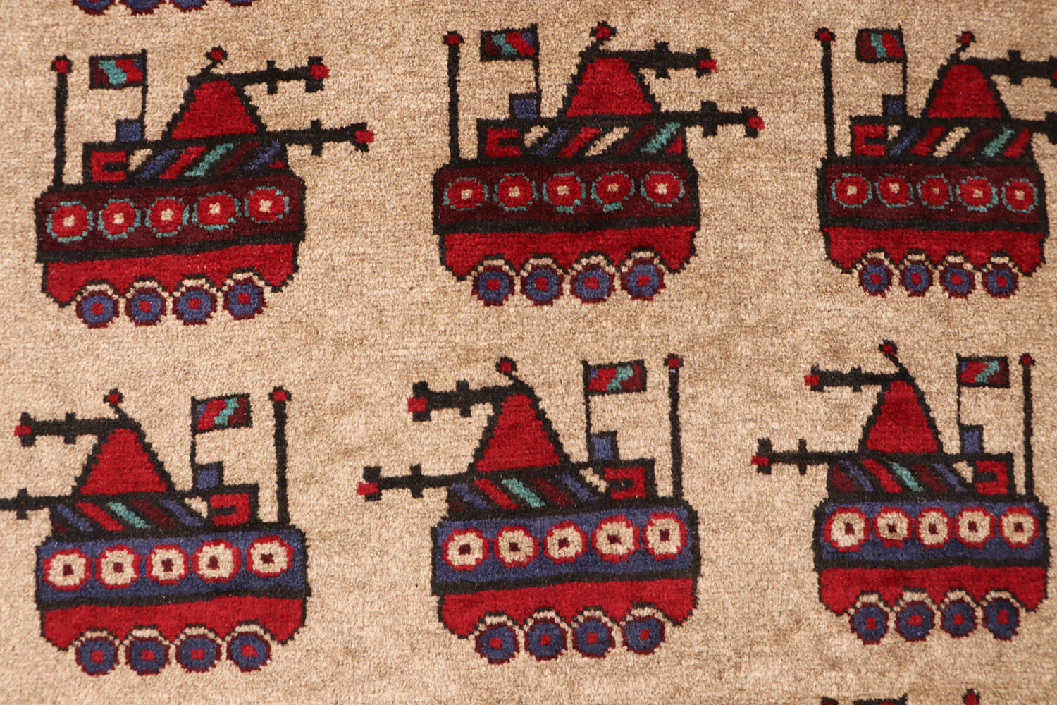 Brown Hand Knotted Wool War Rug 3' x 5'