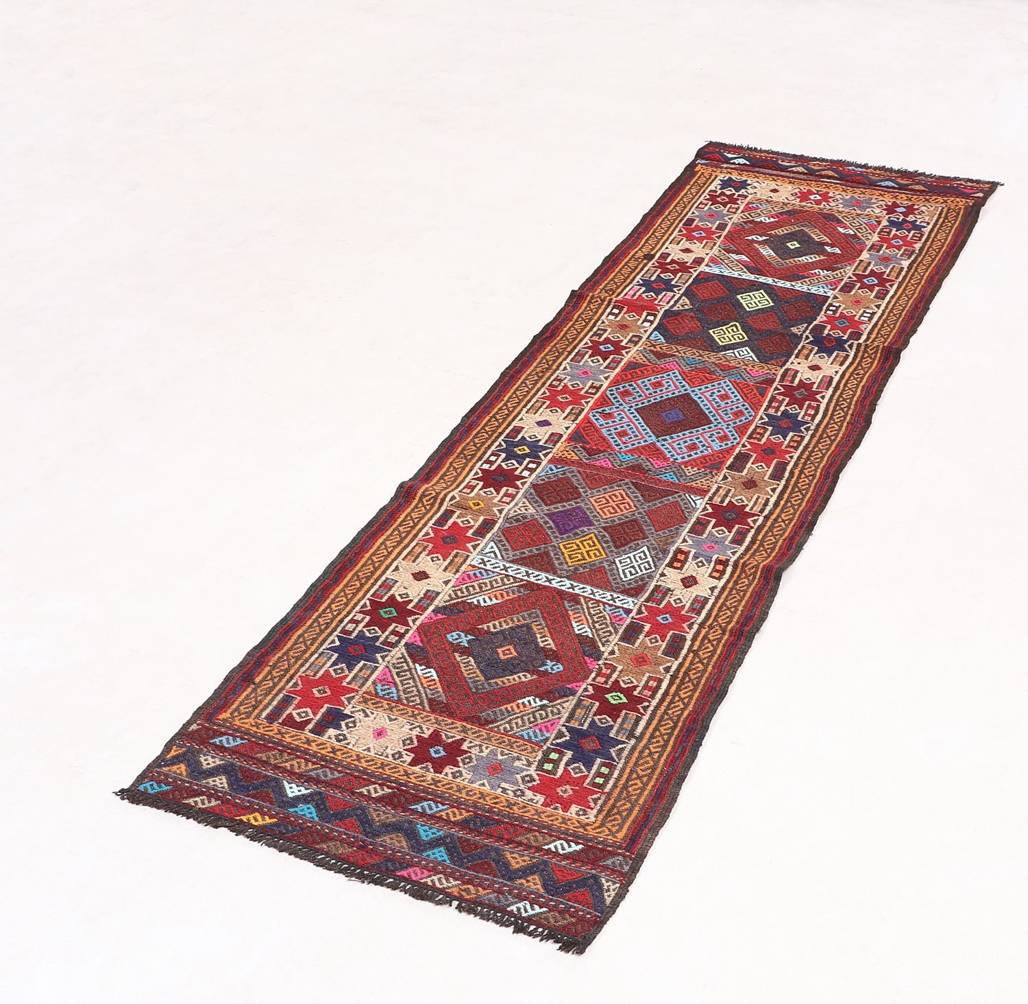6' 6" X 3'  Multy Handmade Suzani Kilim Rug Runner