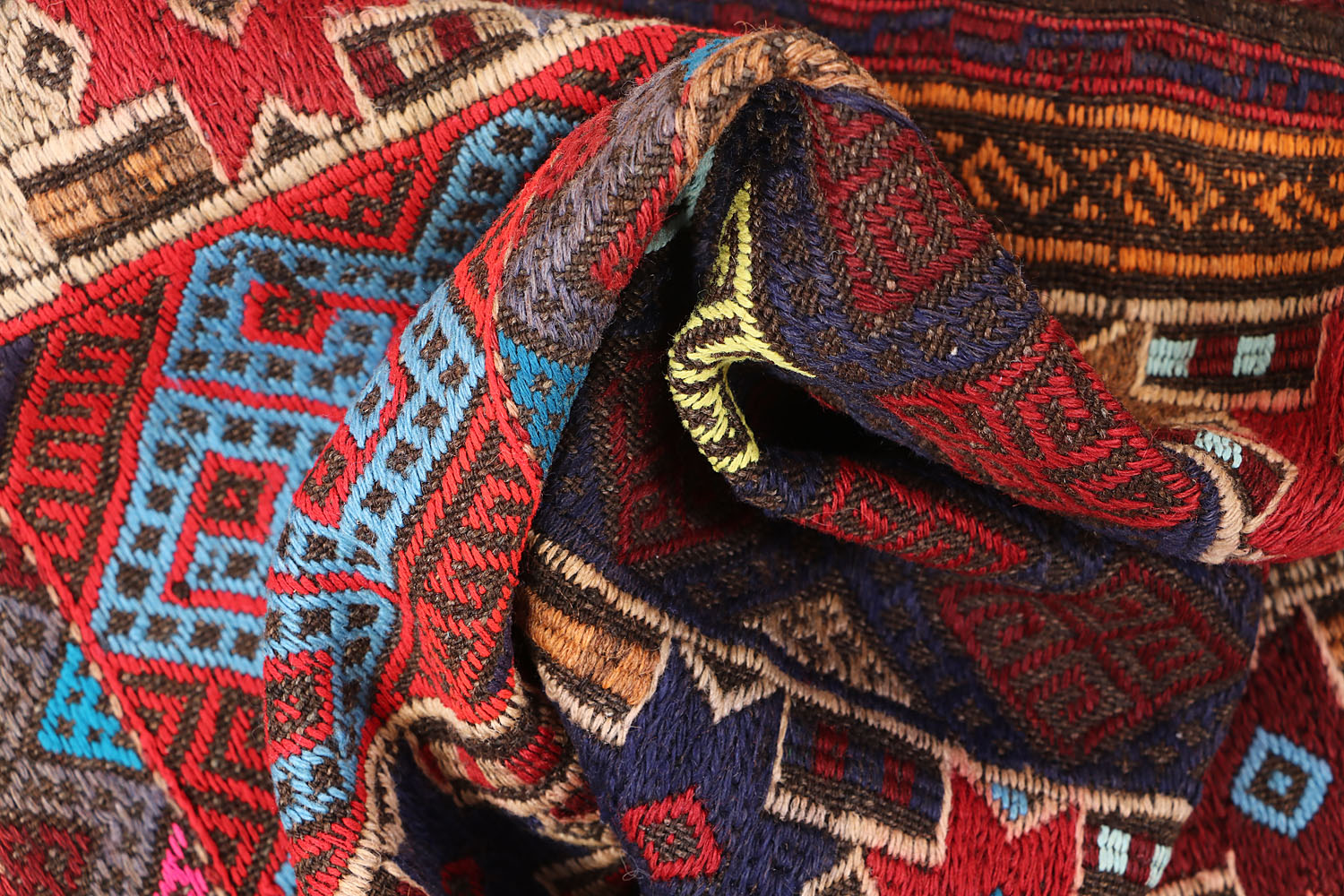 6' 6" X 3'  Multy Handmade Suzani Kilim Rug Runner