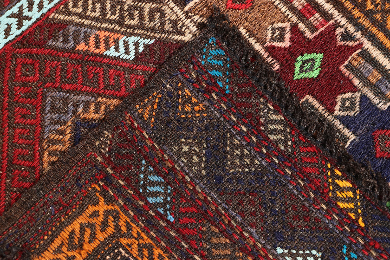 6' 6" X 3'  Multy Handmade Suzani Kilim Rug Runner