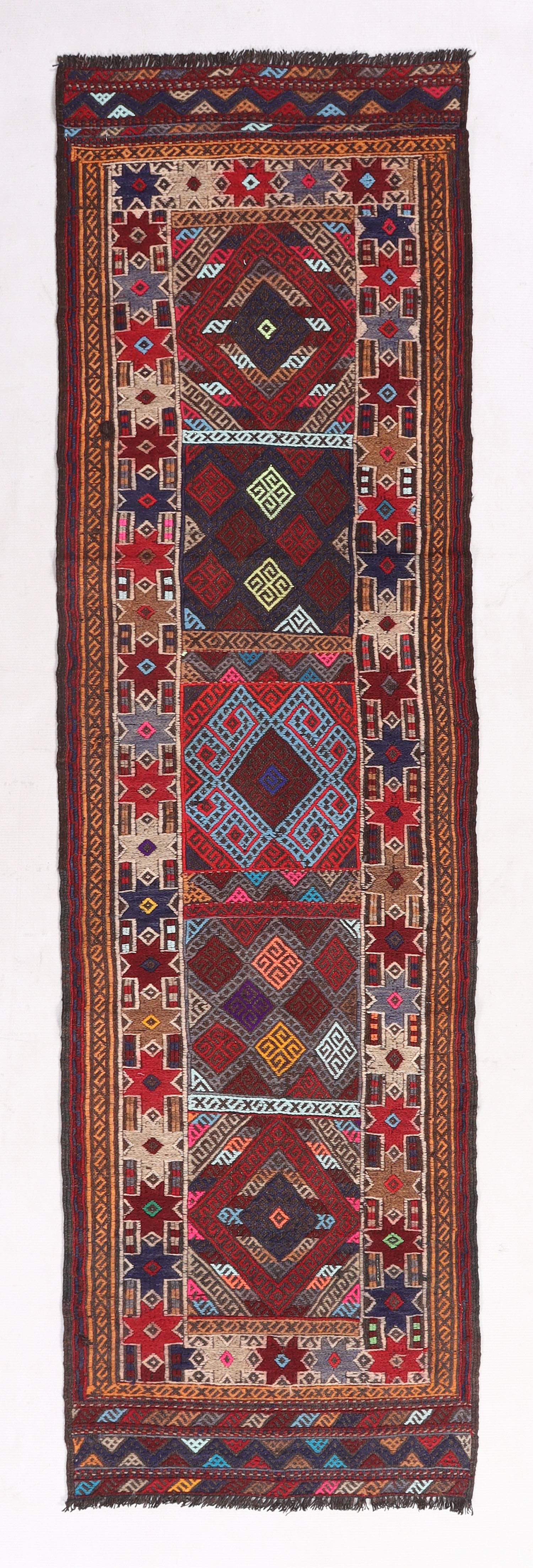 6' 6" X 3'  Multy Handmade Suzani Kilim Rug Runner