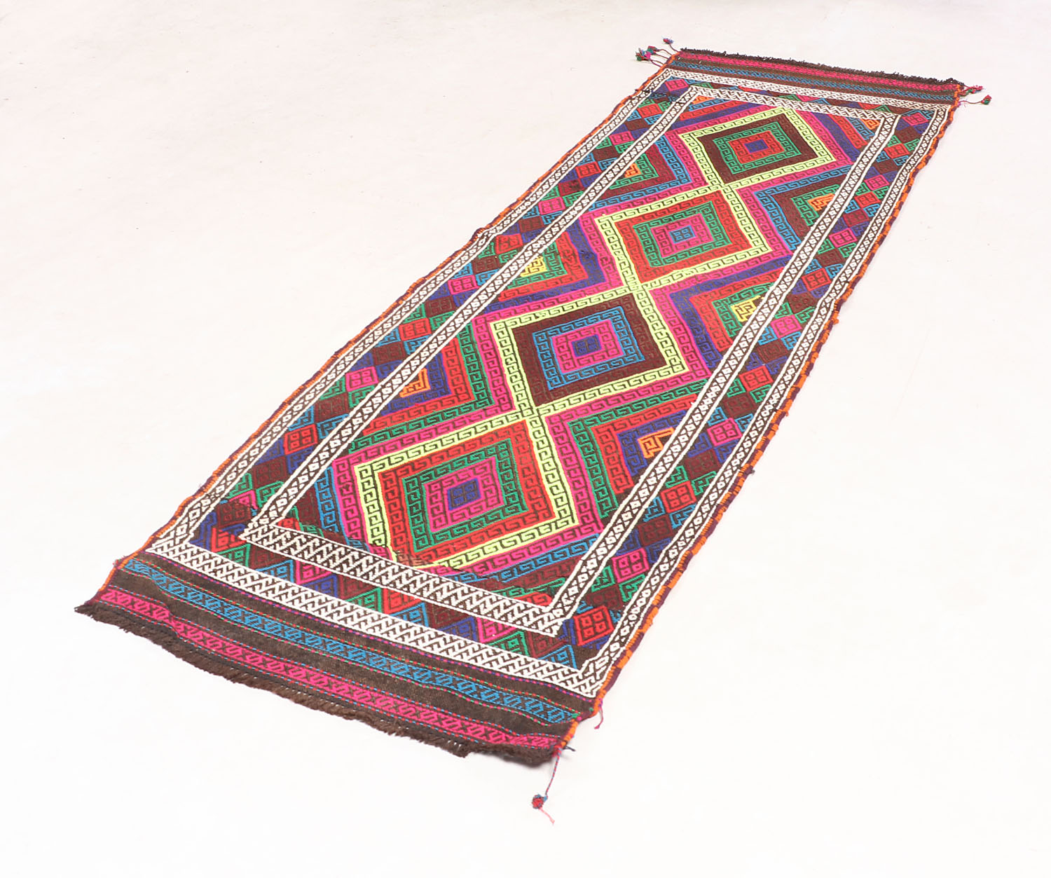 2' 6" X 7' 6"  Multy Handmade Suzani Kilim Rug Runner