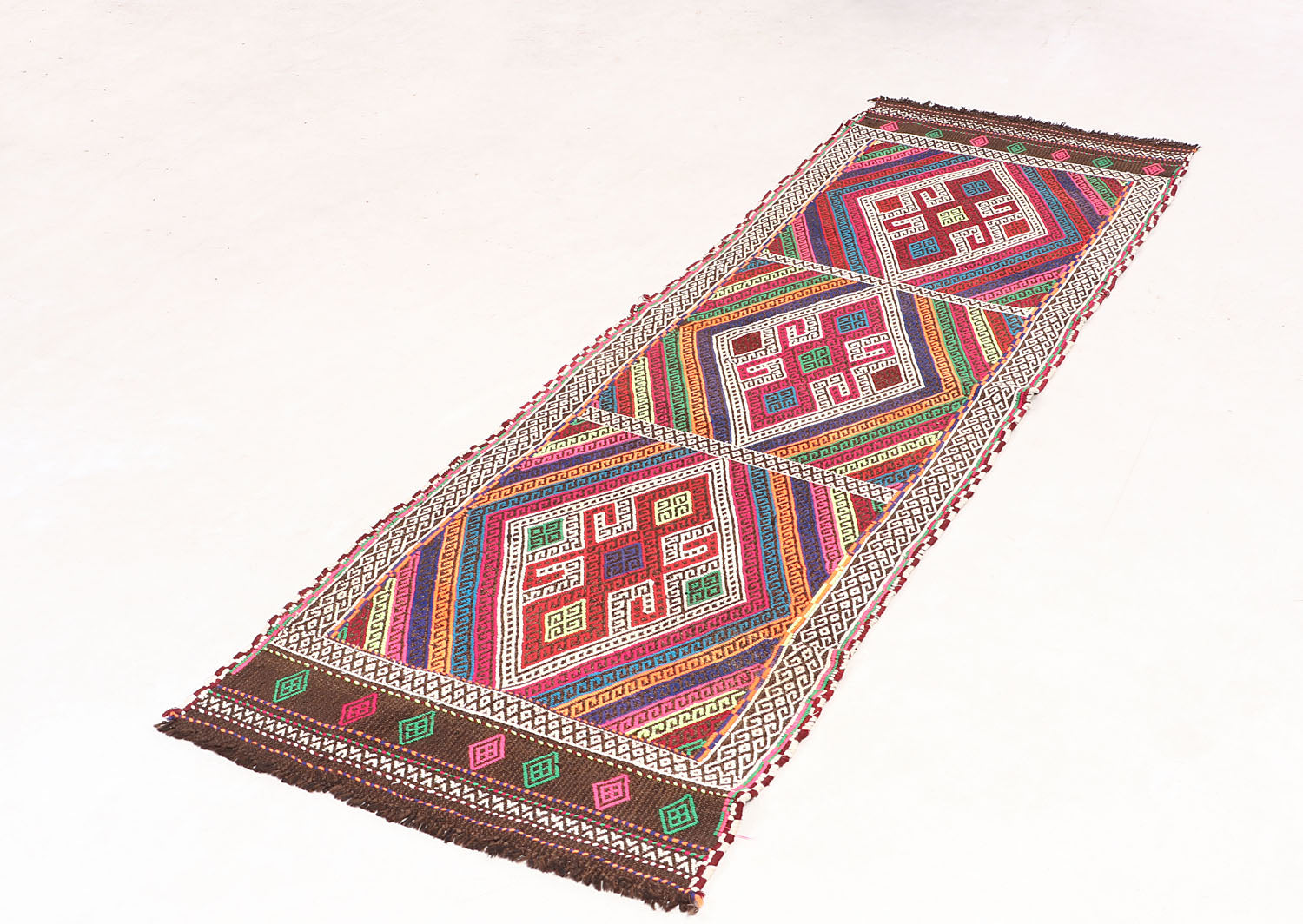 2' 6" X 7' 6"  Multy Handmade Suzani Kilim Rug Runner