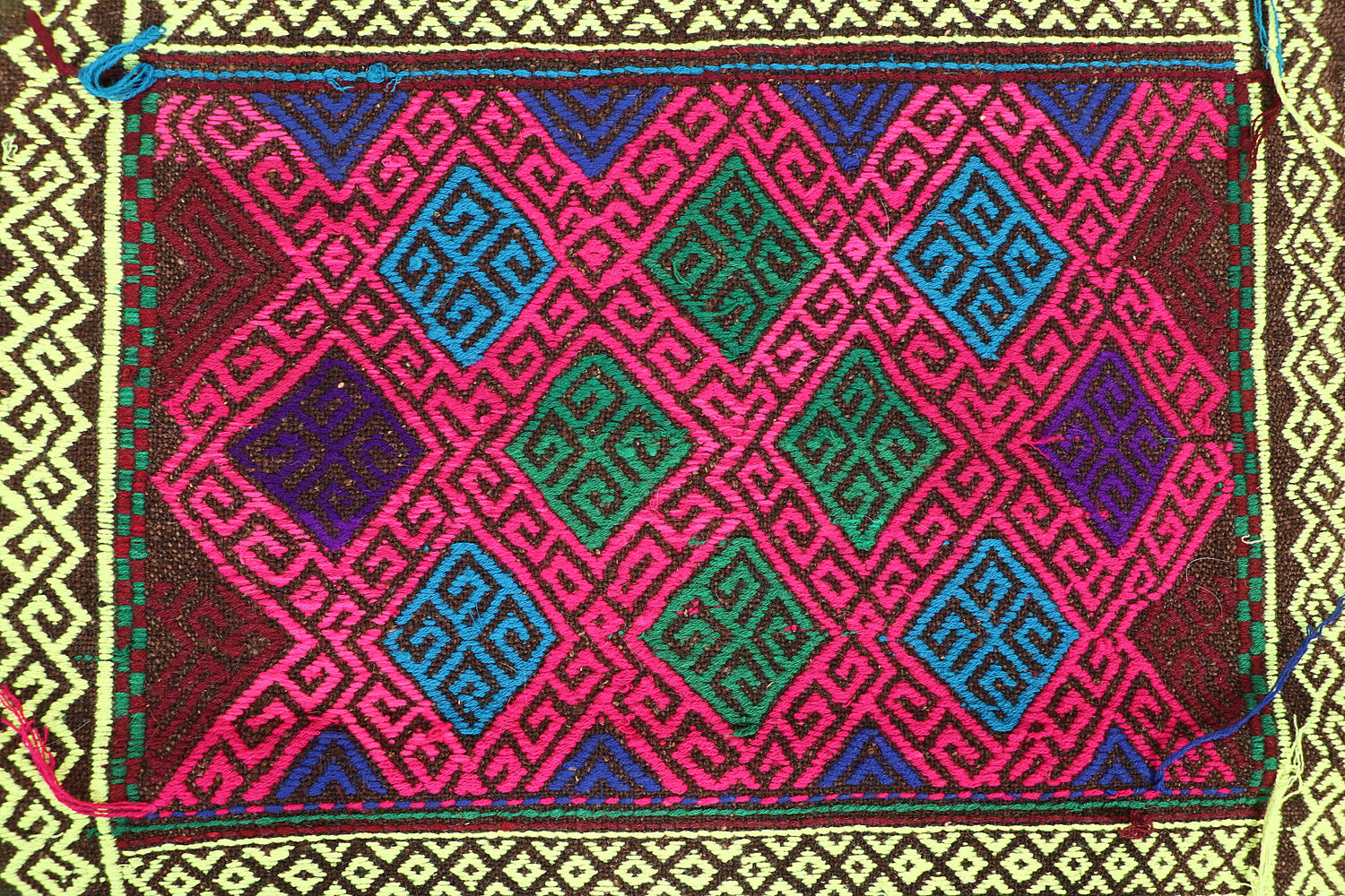 6' 6" X 3'  Multy Handmade Suzani Kilim Rug Runner