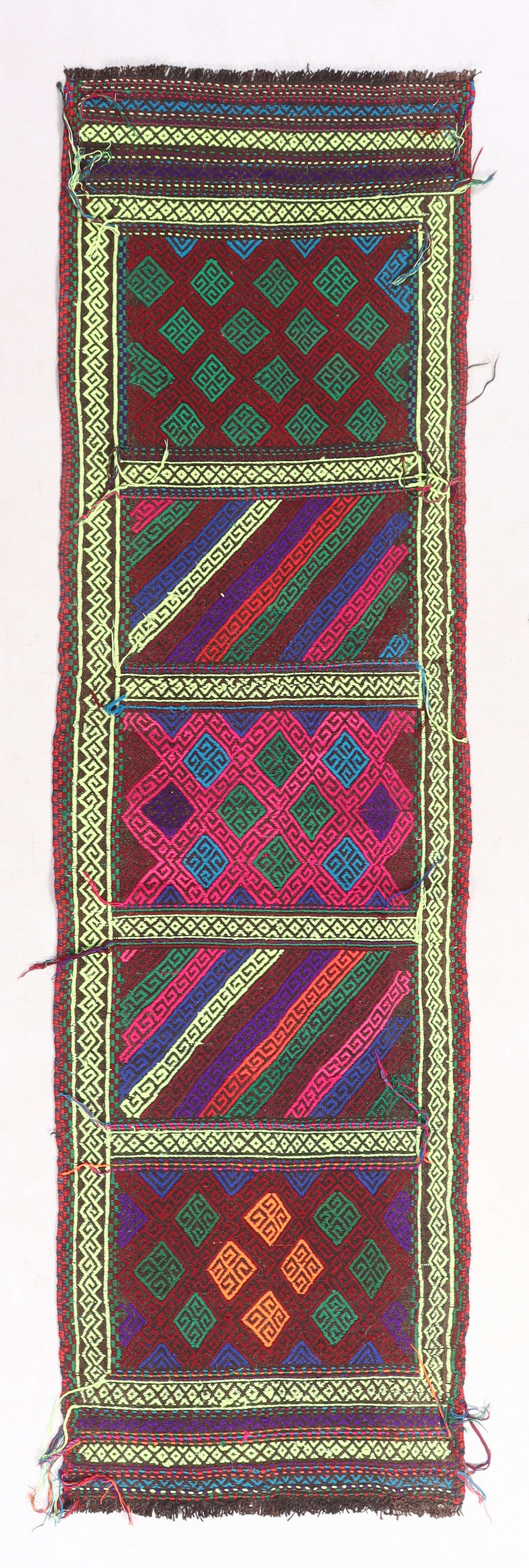 6' 6" X 3'  Multy Handmade Suzani Kilim Rug Runner
