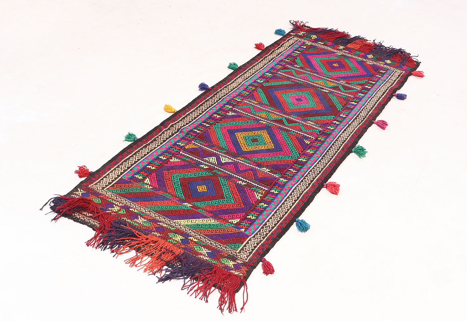 2' 6" x 6'  Multy Handmade Suzani Kilim Rug Runner