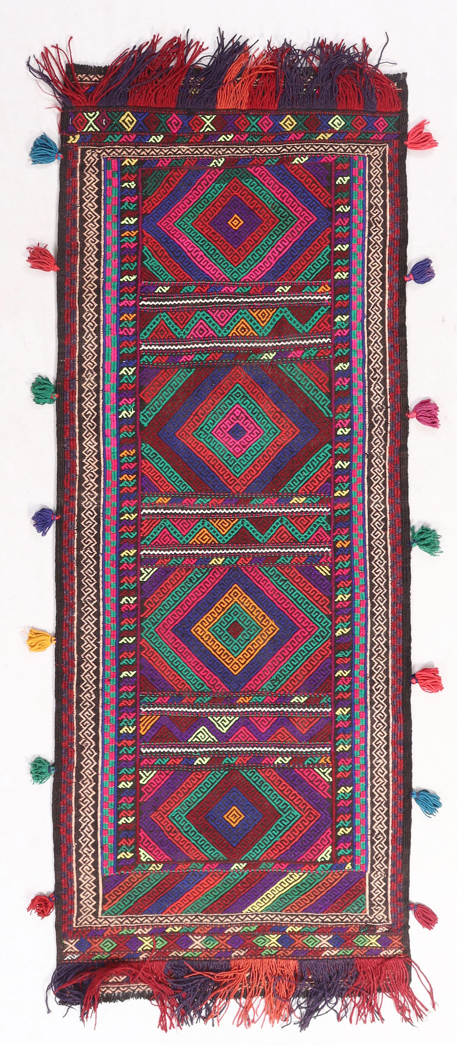 2' 6" x 6'  Multy Handmade Suzani Kilim Rug Runner