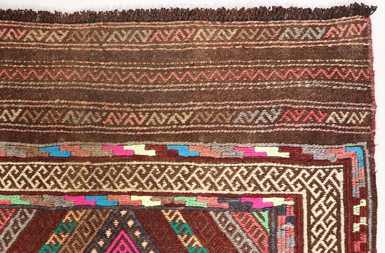 2' 6" x 6'  Multy Handmade Suzani Kilim Rug Runner