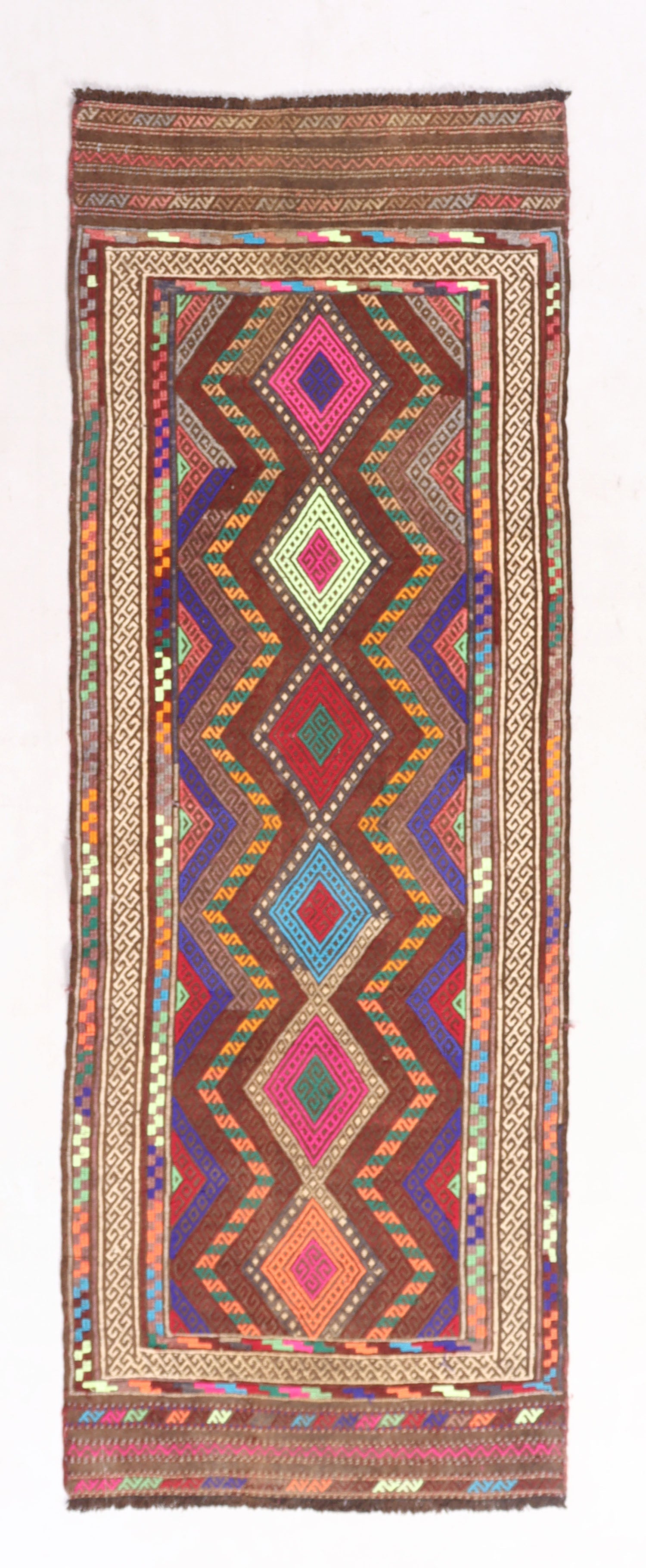 2' 6" x 6'  Multy Handmade Suzani Kilim Rug Runner