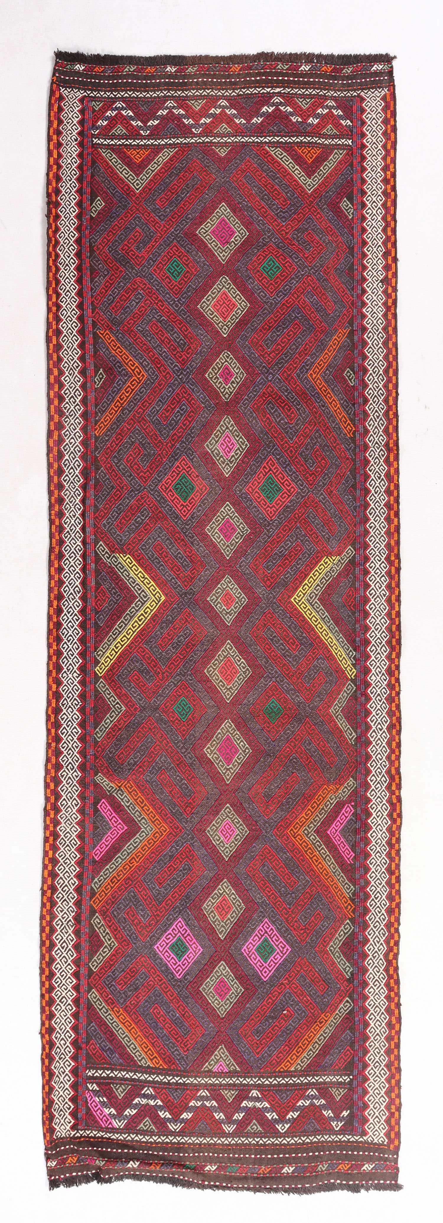 3' X 8'  Multy Handmade Suzani Kilim Rug Runner