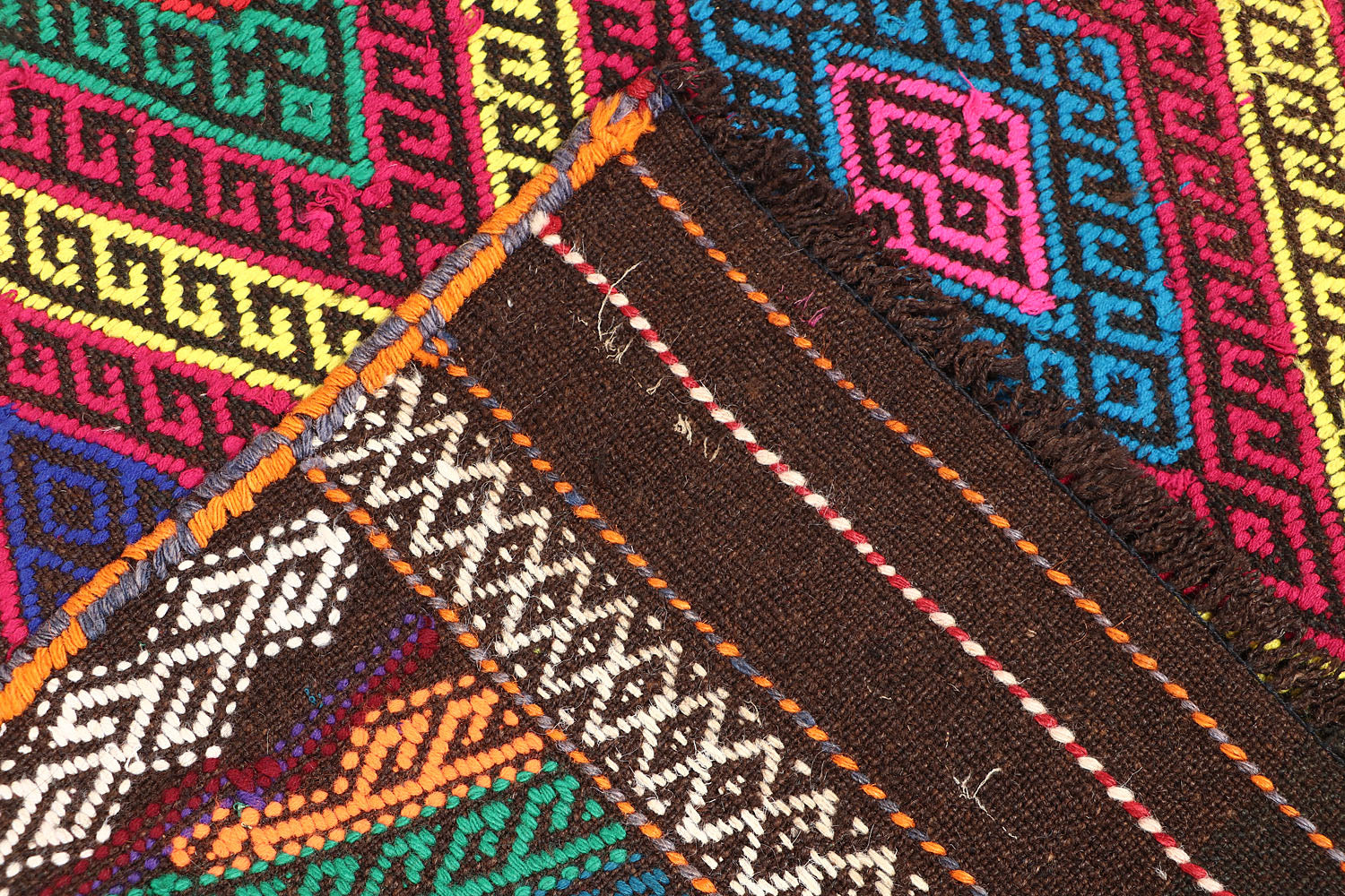 2' 6" X 9'  Multy Handmade Suzani Kilim Rug Runner