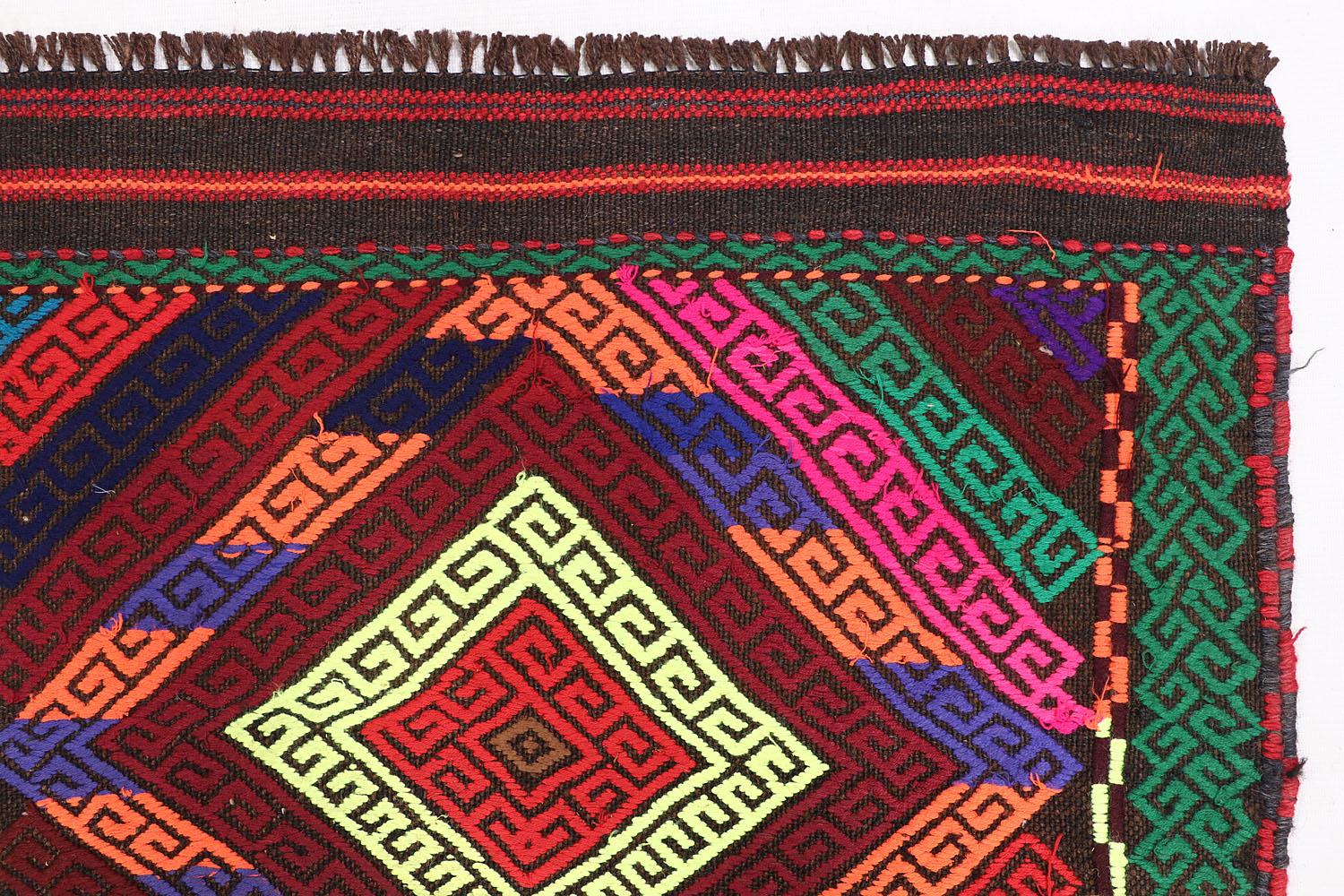 2' 6" x 10'  Multy Handmade Suzani Kilim Rug Runner