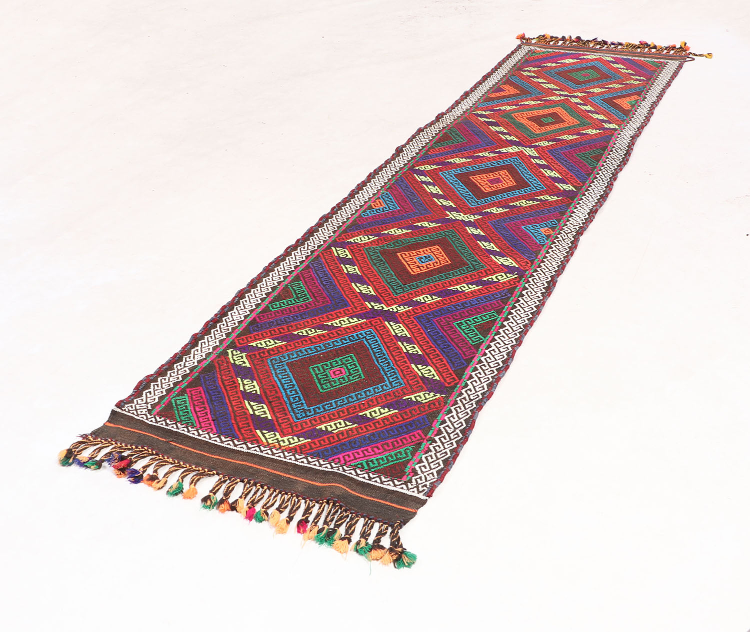 3' X 10'  Multy Handmade Suzani Kilim Rug Runner