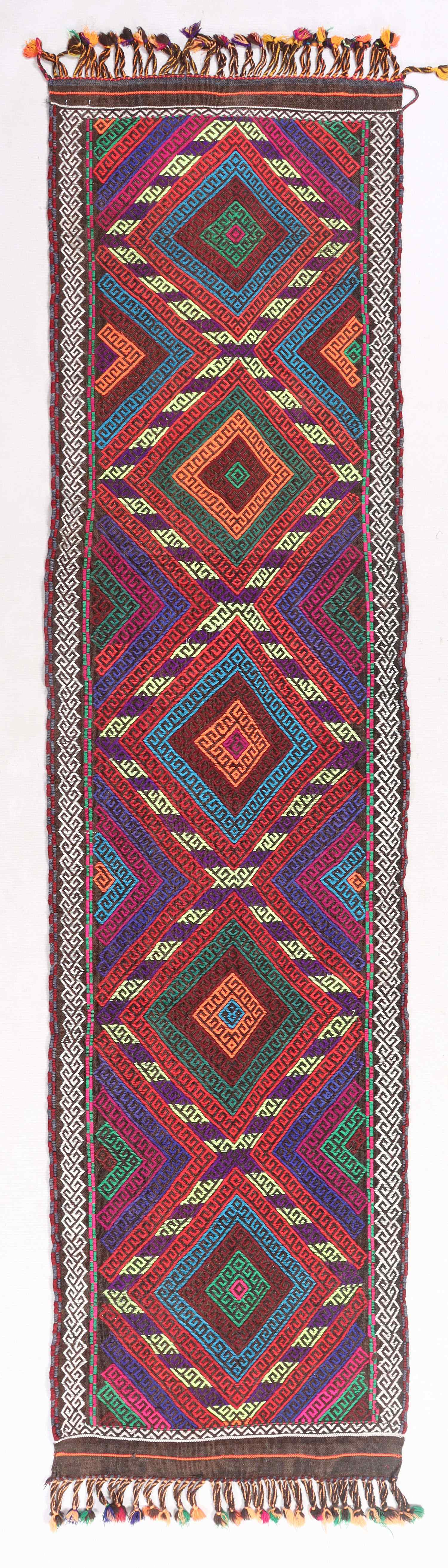 3' X 10'  Multy Handmade Suzani Kilim Rug Runner