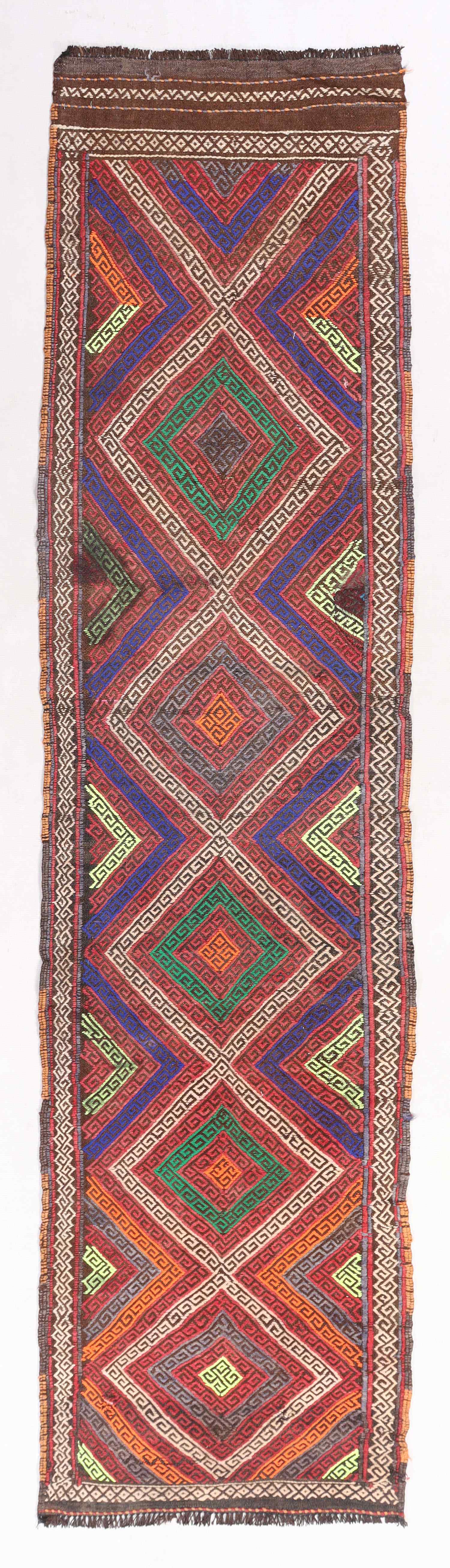 2' 6" X 9'  Multy Handmade Suzani Kilim Rug Runner