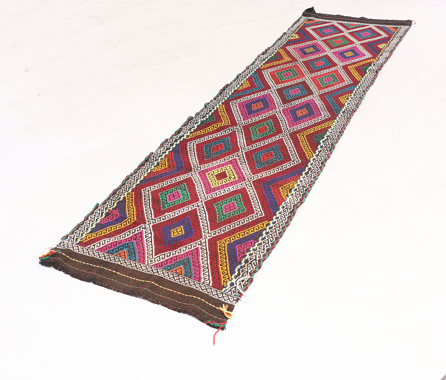 3' X 10'  Multy Handmade Suzani Kilim Rug Runner